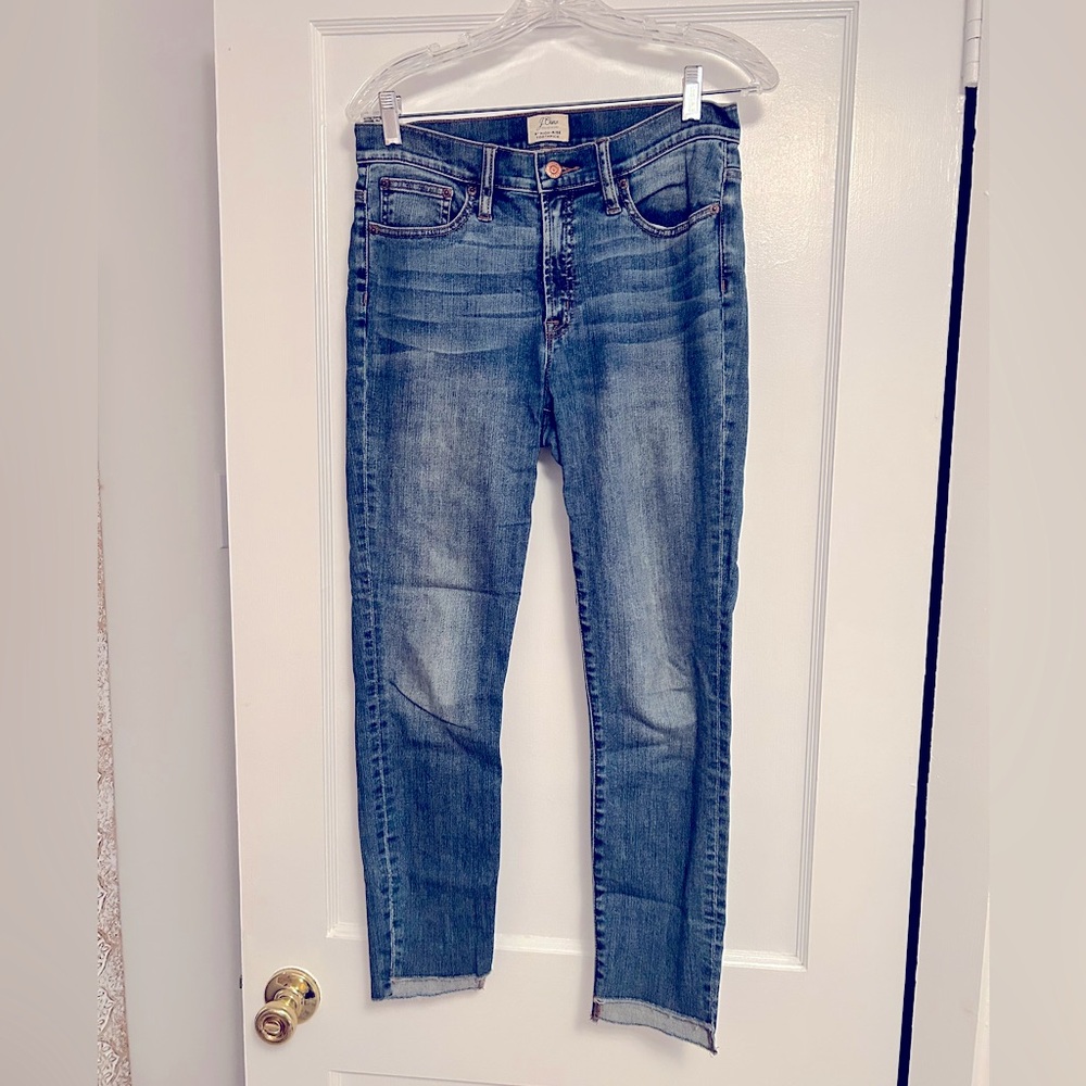 J. Crew 9” High-Rise Toothpick Jean in Westville Wash; size 28